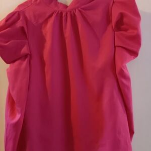 Womens shein bright pink dressy shirt large